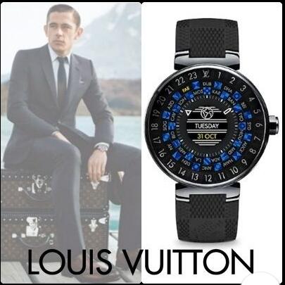 素敵【LOUIS VUITTON】 タンブール ホライゾン ブラック 腕時計